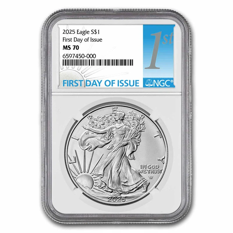 2025 (W) American Silver Eagle 1 oz Silver Coin  (First Day of Issue)